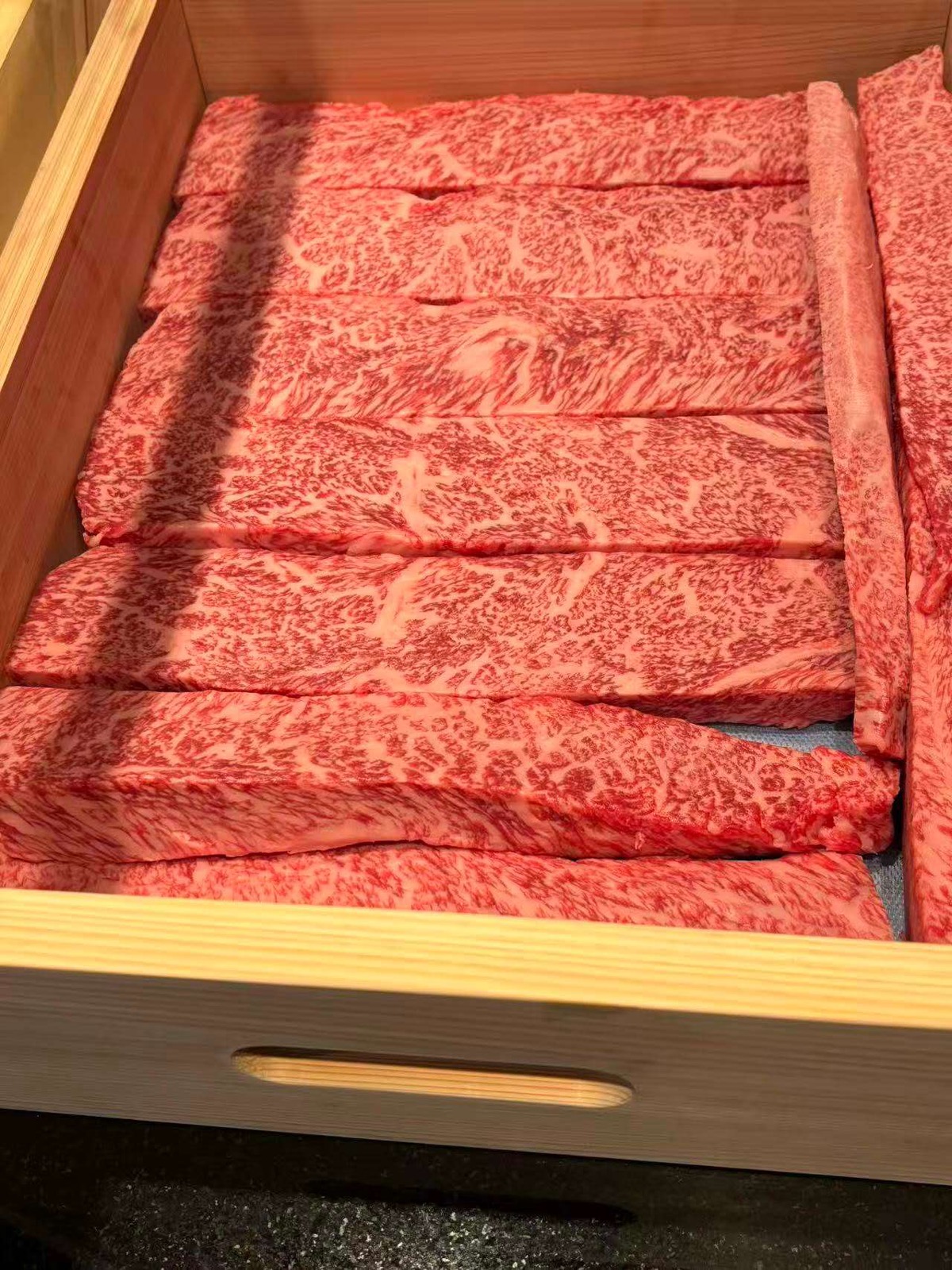 Premium A5 Wagyu beef with exquisite marbling at Kiyoshi Omakase