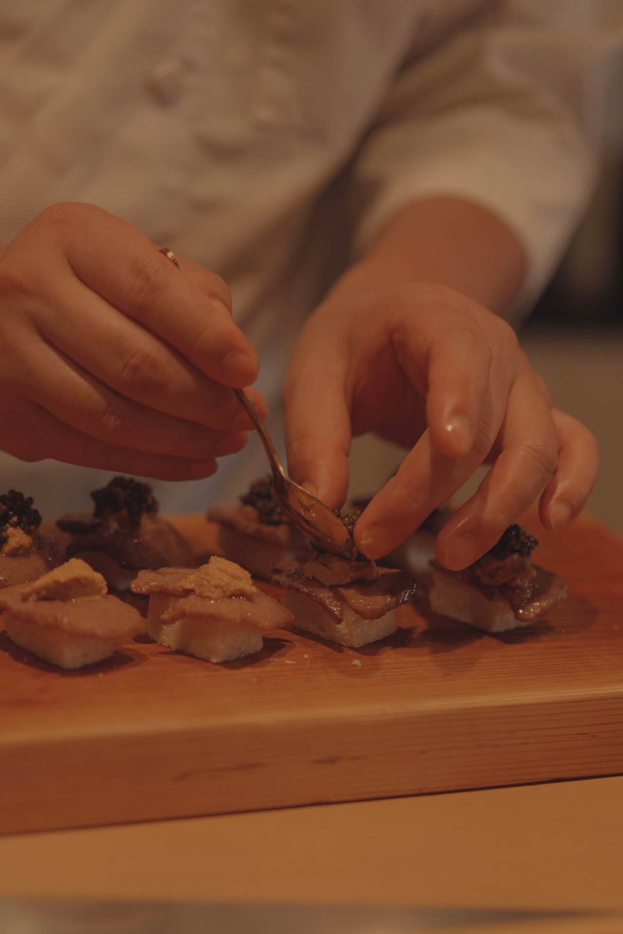 Premium nigiri course at Kiyoshi Omakase featuring toro and uni